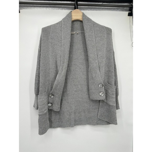 Soft Surroundings Cardigan Size‎ M  open cardigan  gray   heavy  open cute acent - Picture 1 of 11